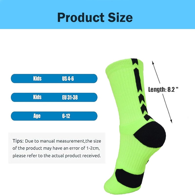 Popuid Youth Thick Basketball Socks for Boys - Cushioned Sports Compression Sock for Active Kids, Fits Ages 6-12 - Image 2